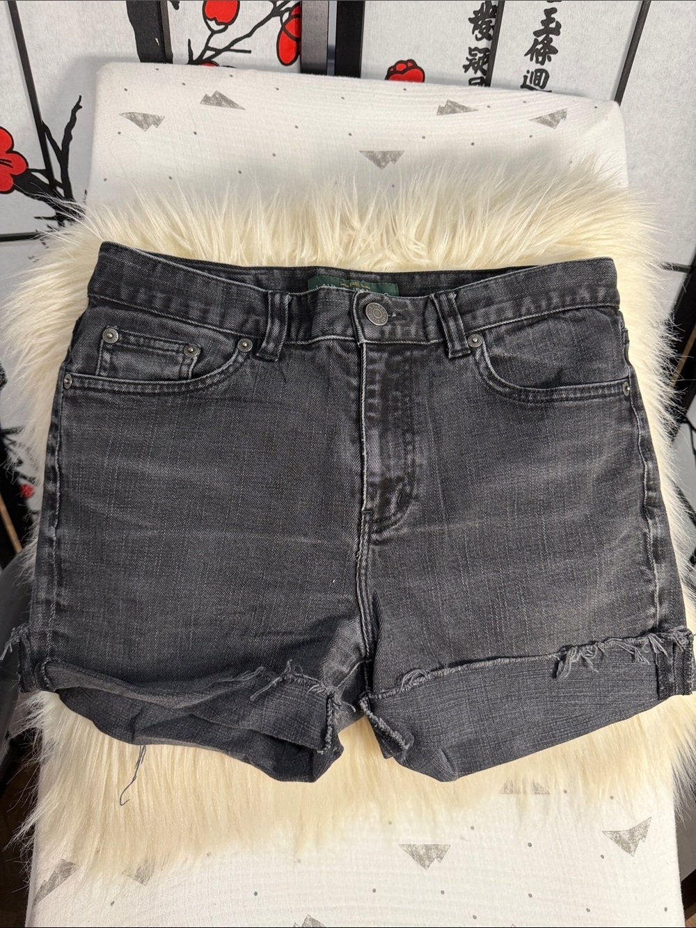 Lauren Ralph Lauren Black Denim Cutoff Shorts
